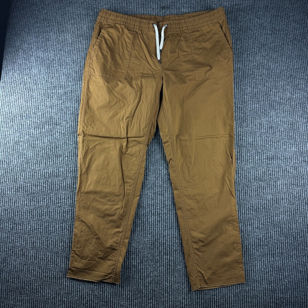 Vuori Ripstop Climber Pants Mens XL Brown Organic Cotton Stretch VW450
